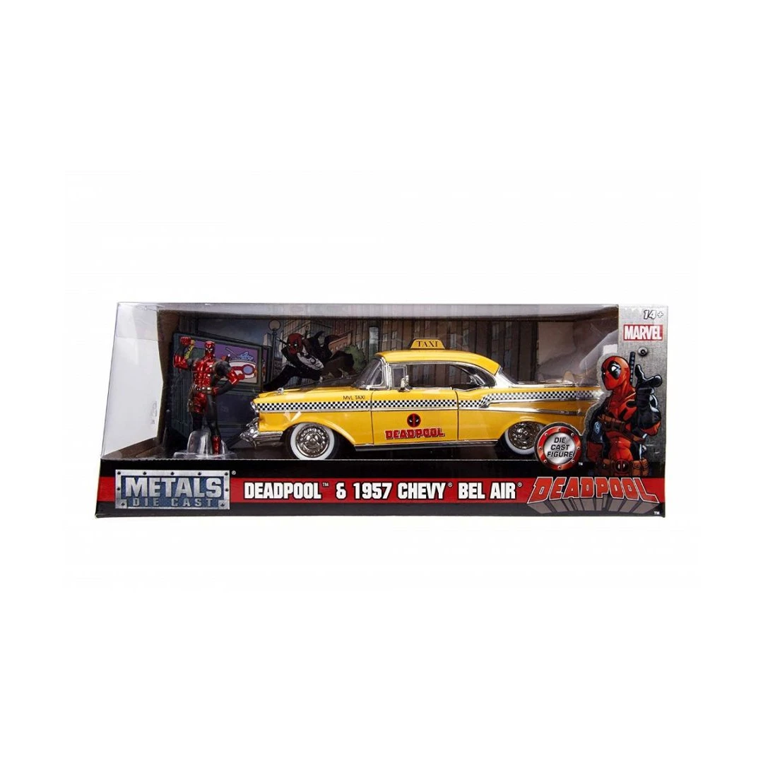 Yellow taxi Chevy 1957 Dead Pool scara 1 la 24 - 