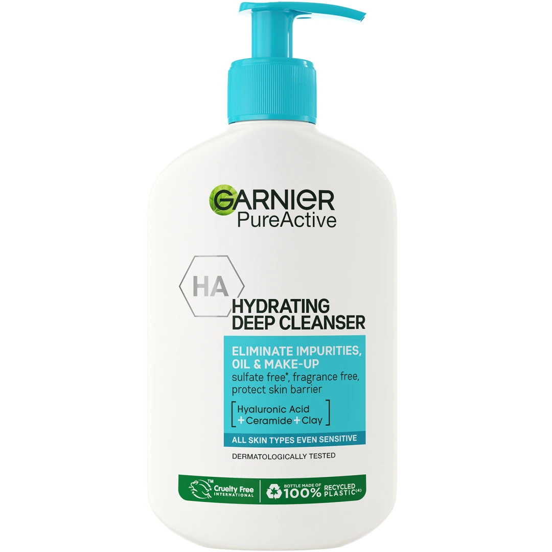 Gel de curatare hidratant Garnier Hydrating Deep Cleanser cu Acid Hialuronic, 250 ml - 