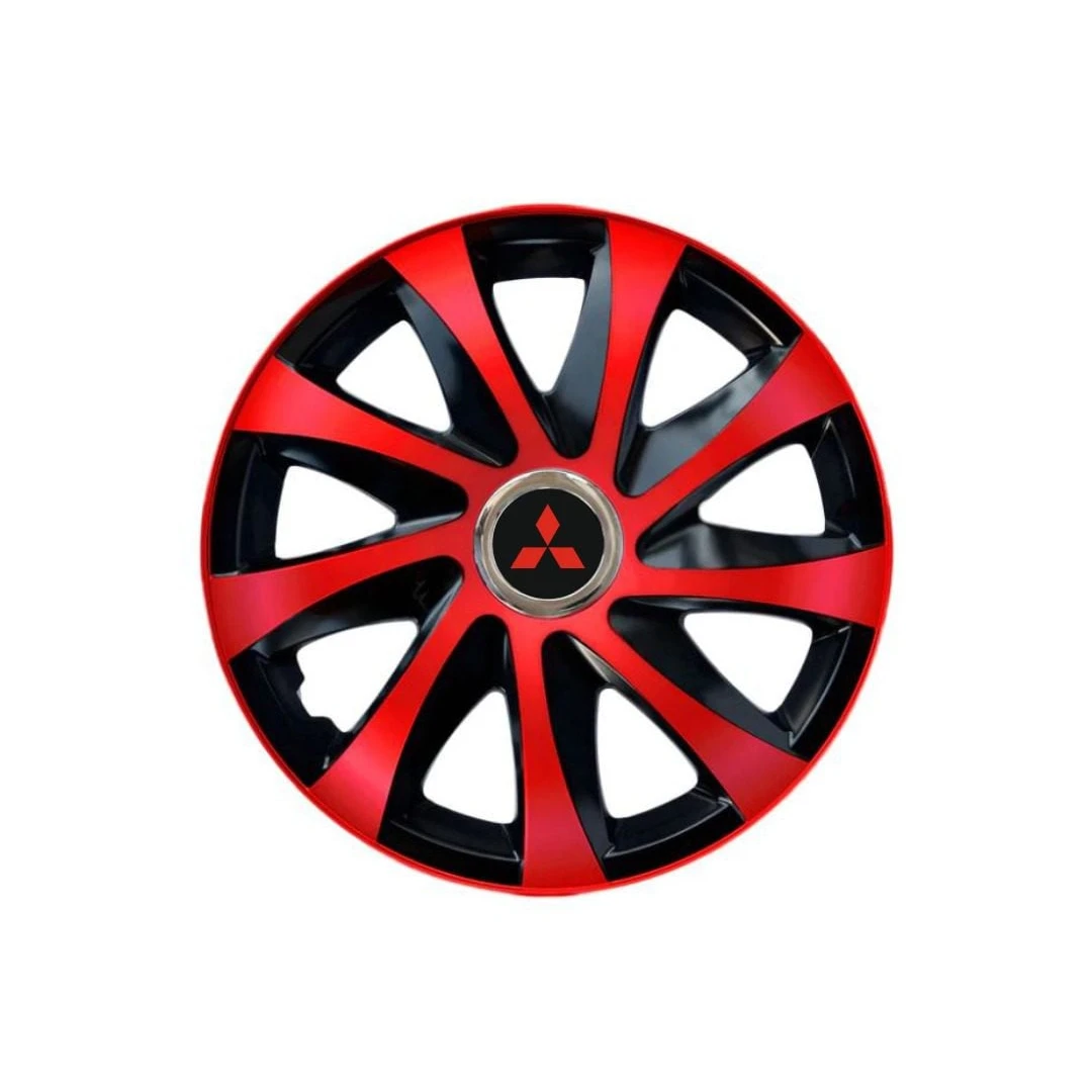 Set 4 Capace Roti pentru Mitsubishi, model Extra Drift Red & Black, R16 - 