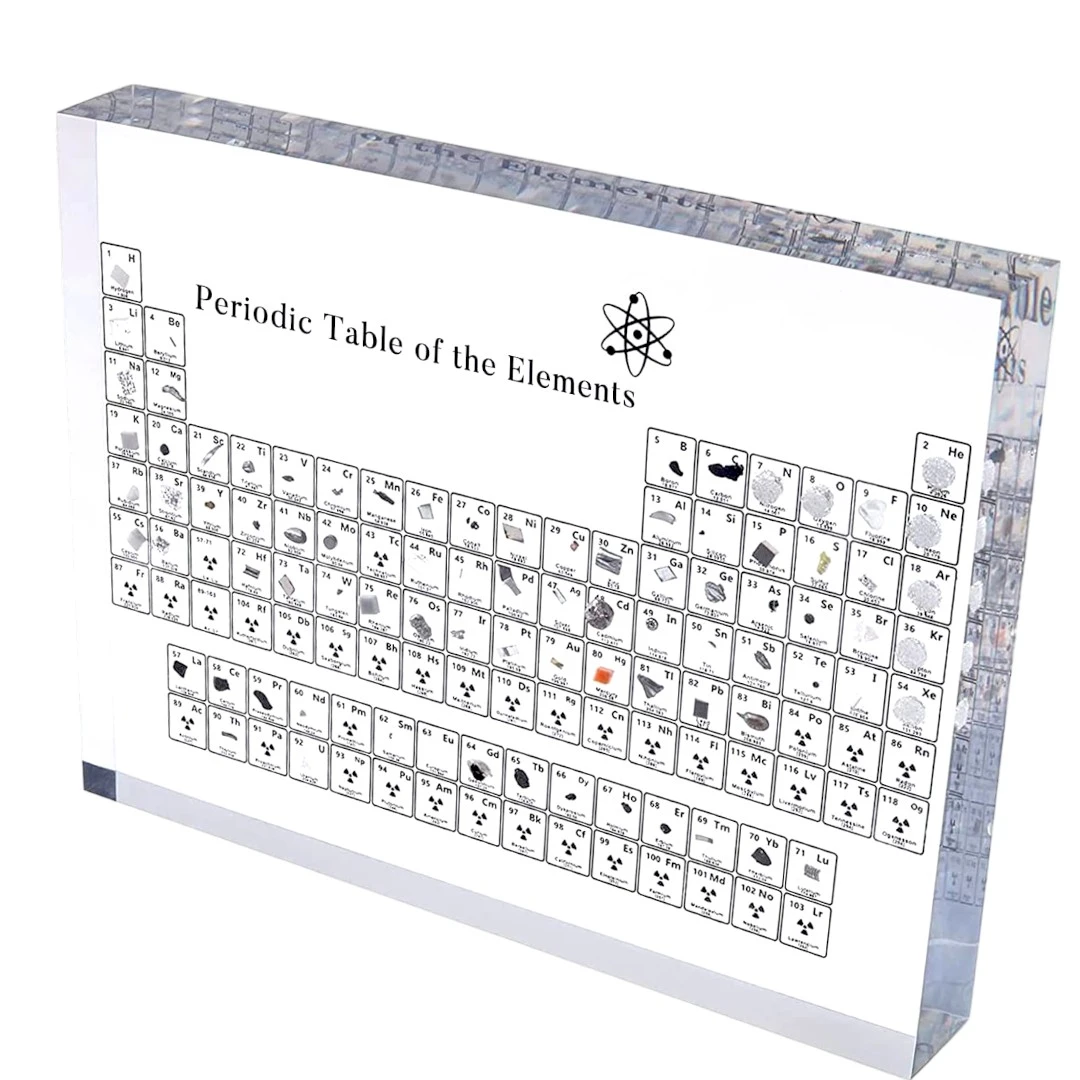 Tabelul periodic al elementelor chimice, acrilic, transparent, 150x120 mm - 