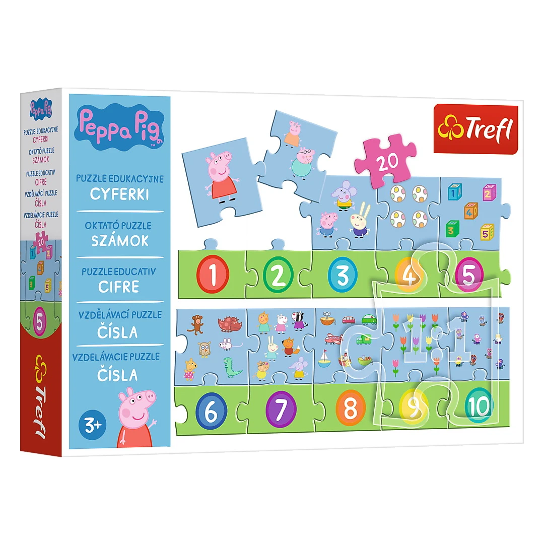 Puzzle educational 20 piese numere Peppa Pig - 