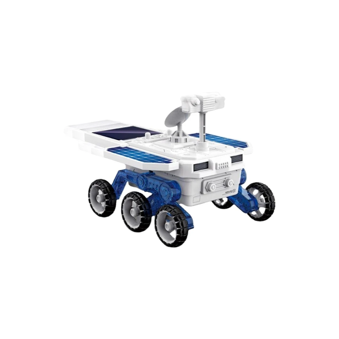 Kit constructie masinuta Rover, incarcare solara sau cu baterii, camera detectare soare rotativa, material din plastic, interactiv si educational - 