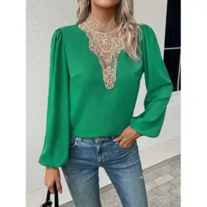 Bluza Dama Satin Decorat Verde - 