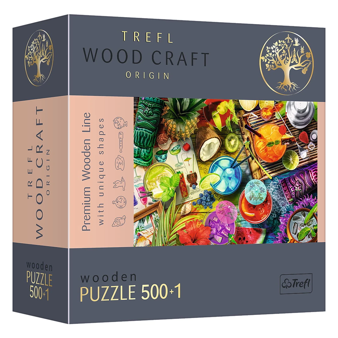 Puzzle Trefl din lemn 500+1 piese cocktailurile colorate - 