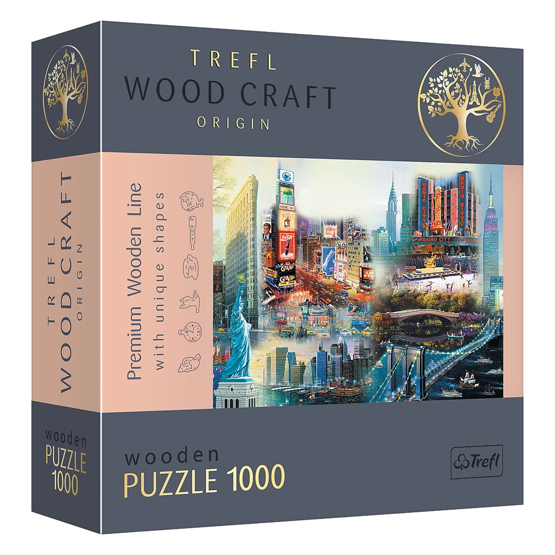 Puzzle Trefl din lemn 1000 piese New York - 
