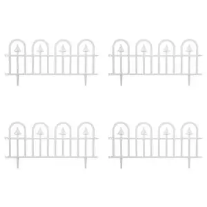 Set 4 buc, Garduri Decorative Mercaton din Plastic, Alb, 60×30.5 cm - 