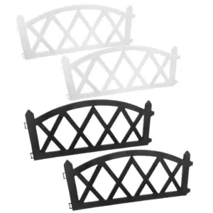 Set 4 buc, Garduri Decorative Mercaton din Plastic, 2 buc Albe si 2 buc Negre, 59.5×33 cm - 