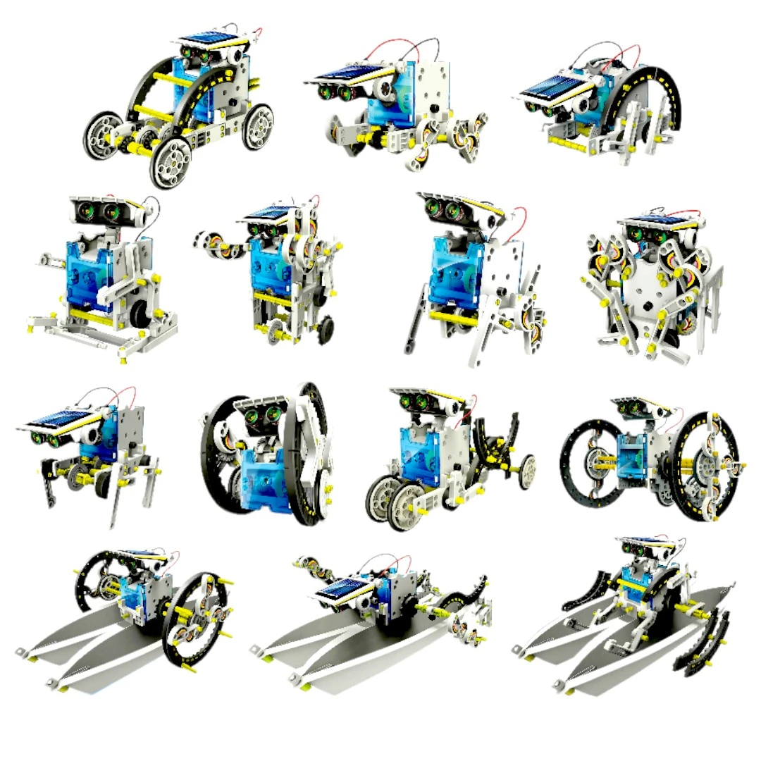 Joc constructie robot solar, 14 variante, 190 piese, multicolor, 10 ani+ - 
