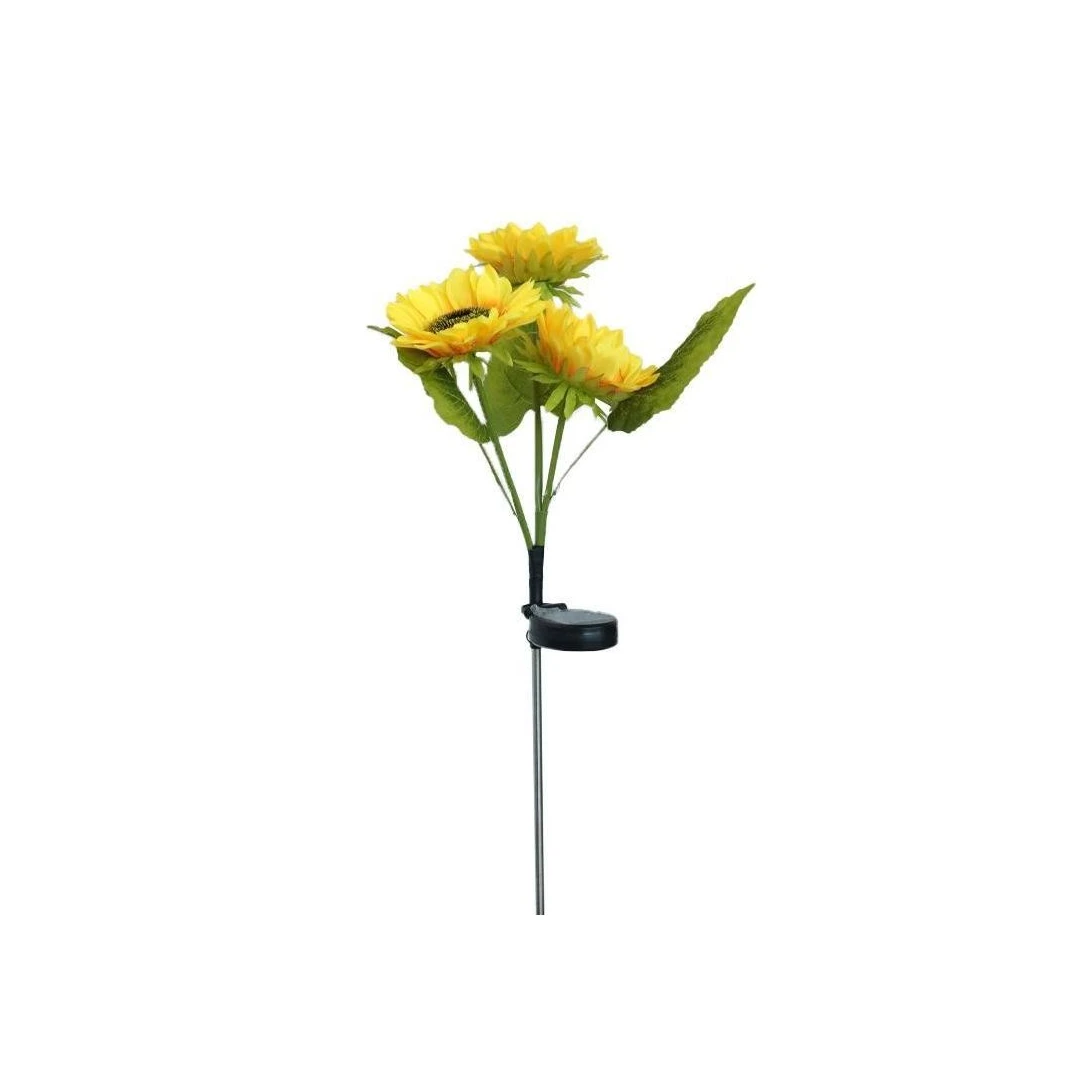 Lampa solară LED Floarea Soarelui cu 3 flori și înălțime de 70 cm, eMazing, perfecta pentru gradina - 