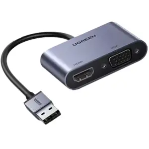 Convertor video Ugreen USB - HDMI 1.3 1920 x 1080@60Hz, VGA 1.2 1920 x 1080@60Hz, gri - 
