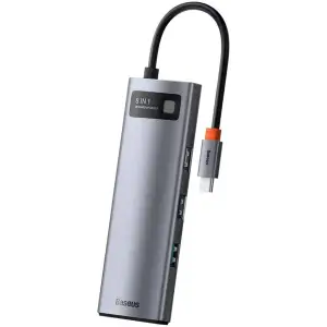 Docking Station Baseus Metal Gleam, conectare PC USB Type-C, Gri - 