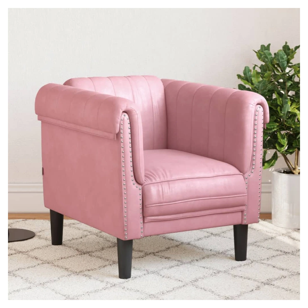 Fotoliu canapea, roz, catifea - Această canapea de o persoană este un loc excelent pentru conversații, citit, vizionare la televizor sau pur și simplu relaxare. Este menită să fie un...