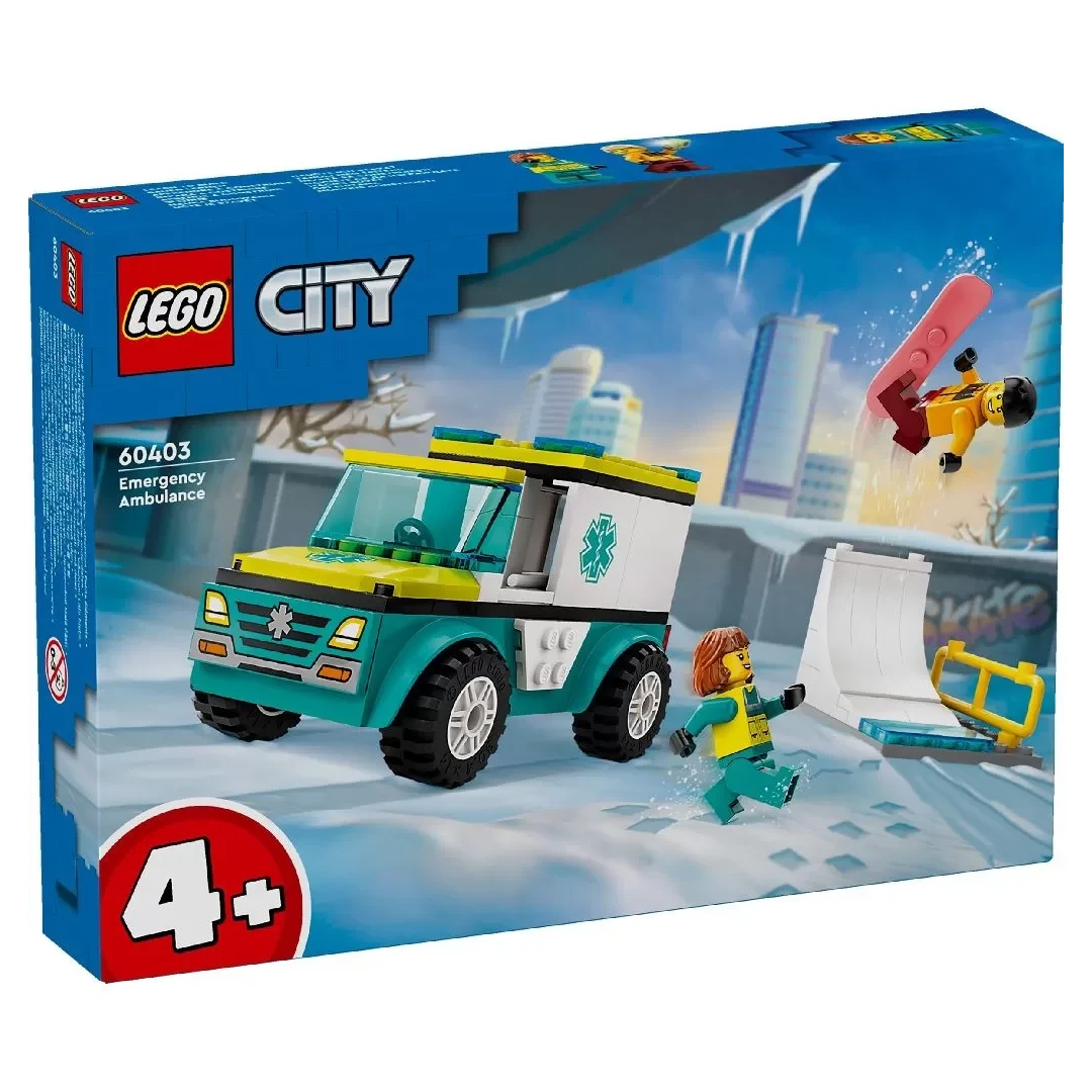 LEGO CITY AMBULANTA DE URGENTA SI PRACTICANT DE SNOW BOARDING 60403 - 