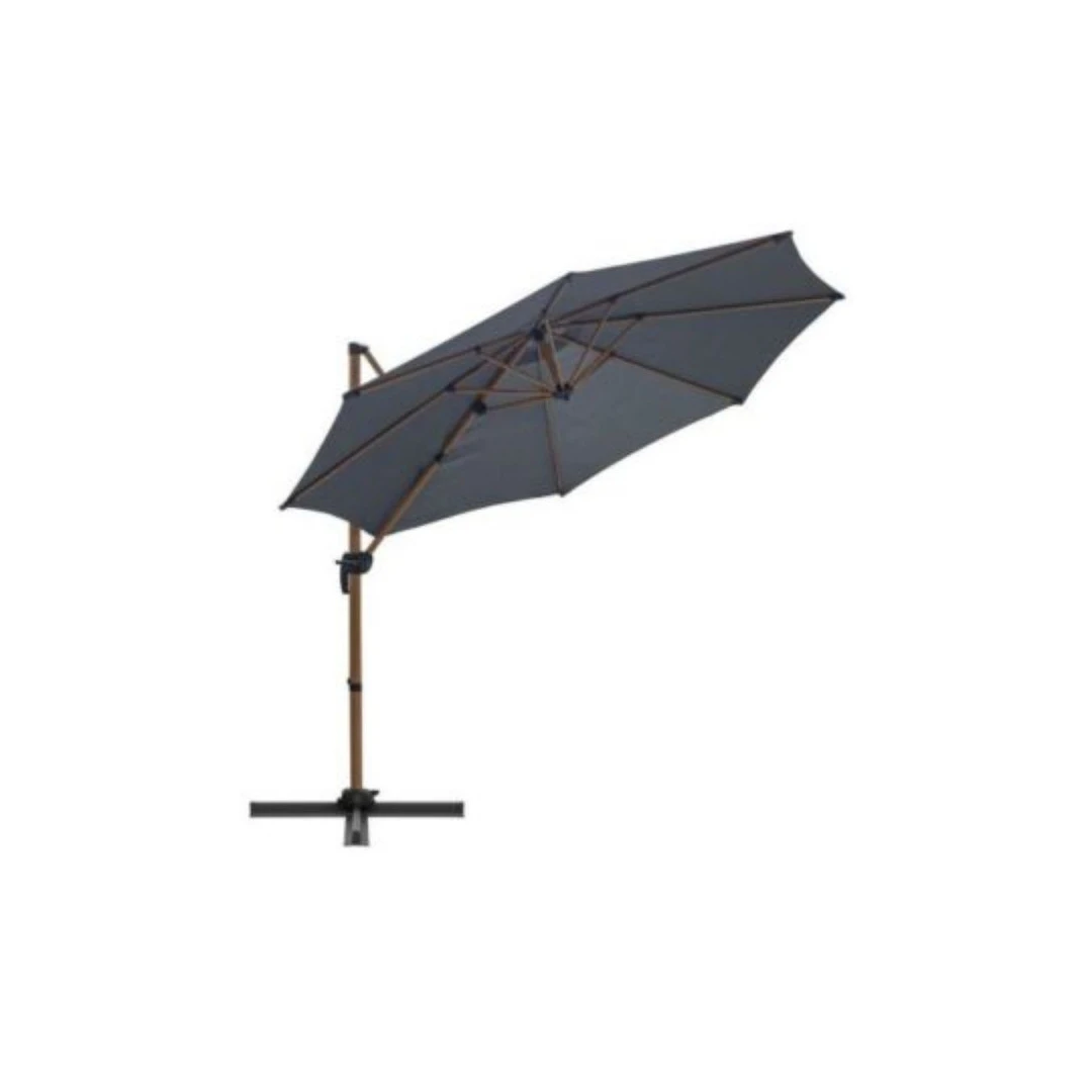Umbrela Mercaton cu Articulatie, pentru Terasa sau Gradina, Aluminiu, Protectie UV, Inaltime 2.5 m, Ø300 cm, Control 360 grade, Gri Antracit - 