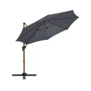Umbrela Mercaton cu Articulatie, pentru Terasa sau Gradina, Aluminiu, Protectie UV, Inaltime 2.5 m, Ø300 cm, Control 360 grade, Gri Antracit - 
