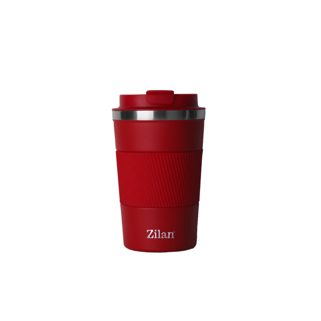 Cana de cafea Zilan ZLN9880 termos, capacitate 380ml, interior din inox, pereti dublii, rosu - 