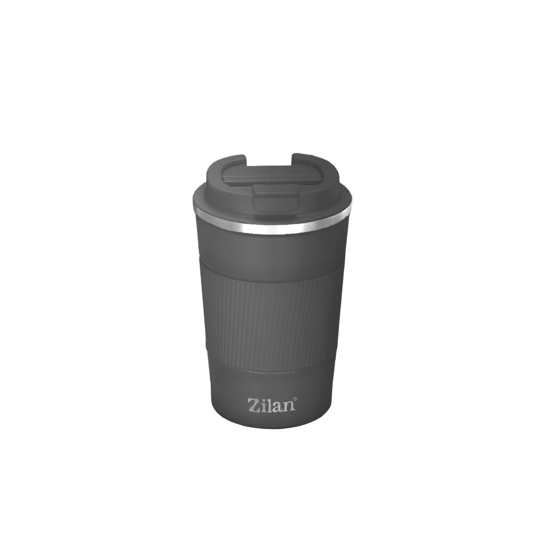 Cana de cafea Zilan ZLN9879 termos, capacitate 380ml, interior din inox, pereti dublii, gri - 