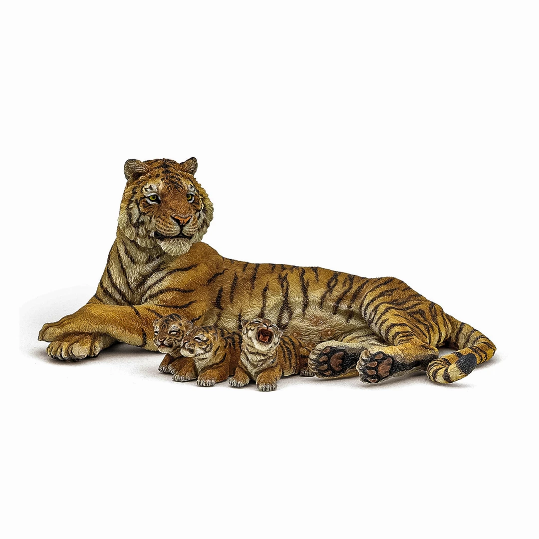 Figurina tigru cu 3 pui - 