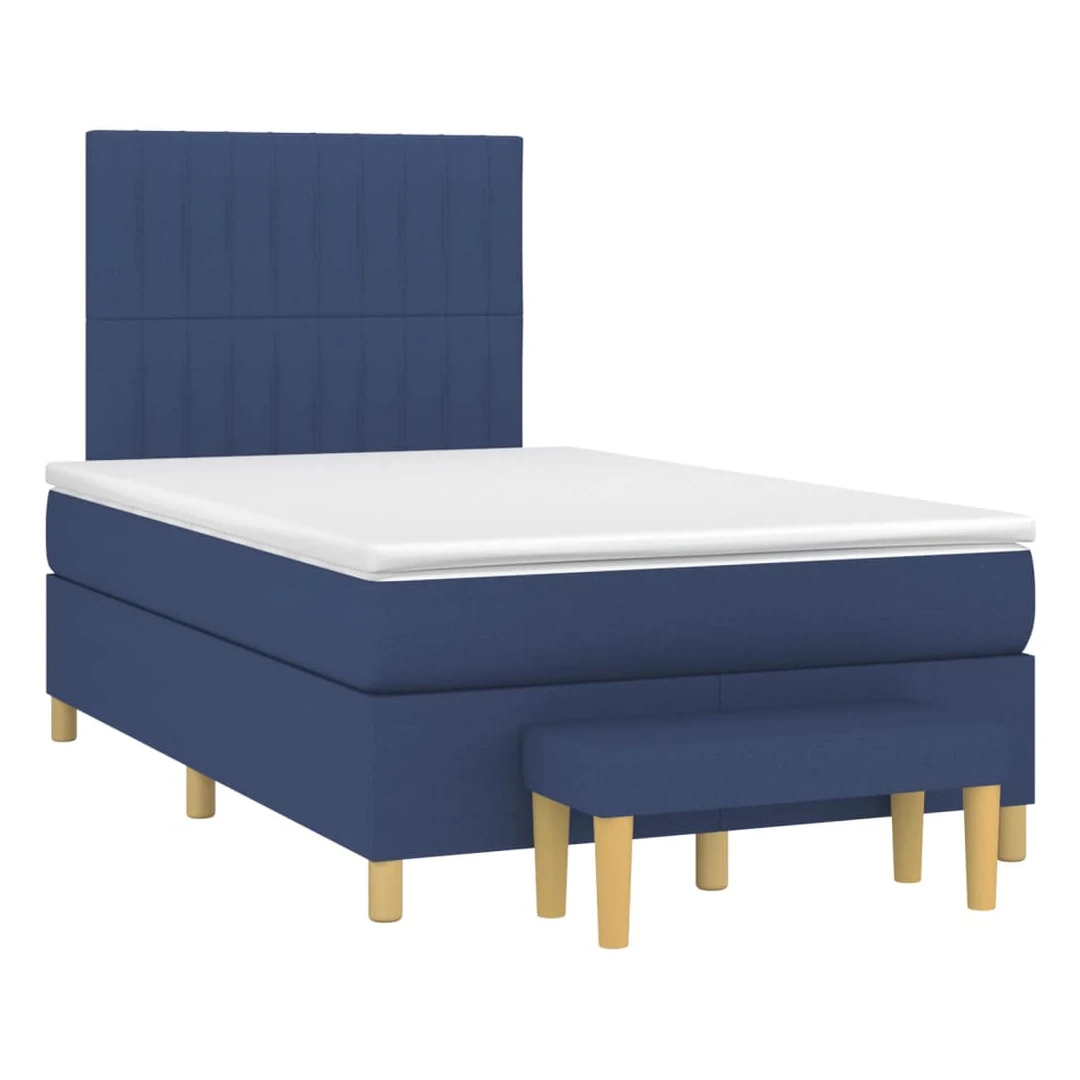 Pat box spring cu saltea, albastru, 120x190 cm, material textil - Folosiți acest pat continental pentru a vă bucura de un somn bun noaptea! Vă oferă o relaxare maximă și un somn plăcut. Material premium: Țesătura are...