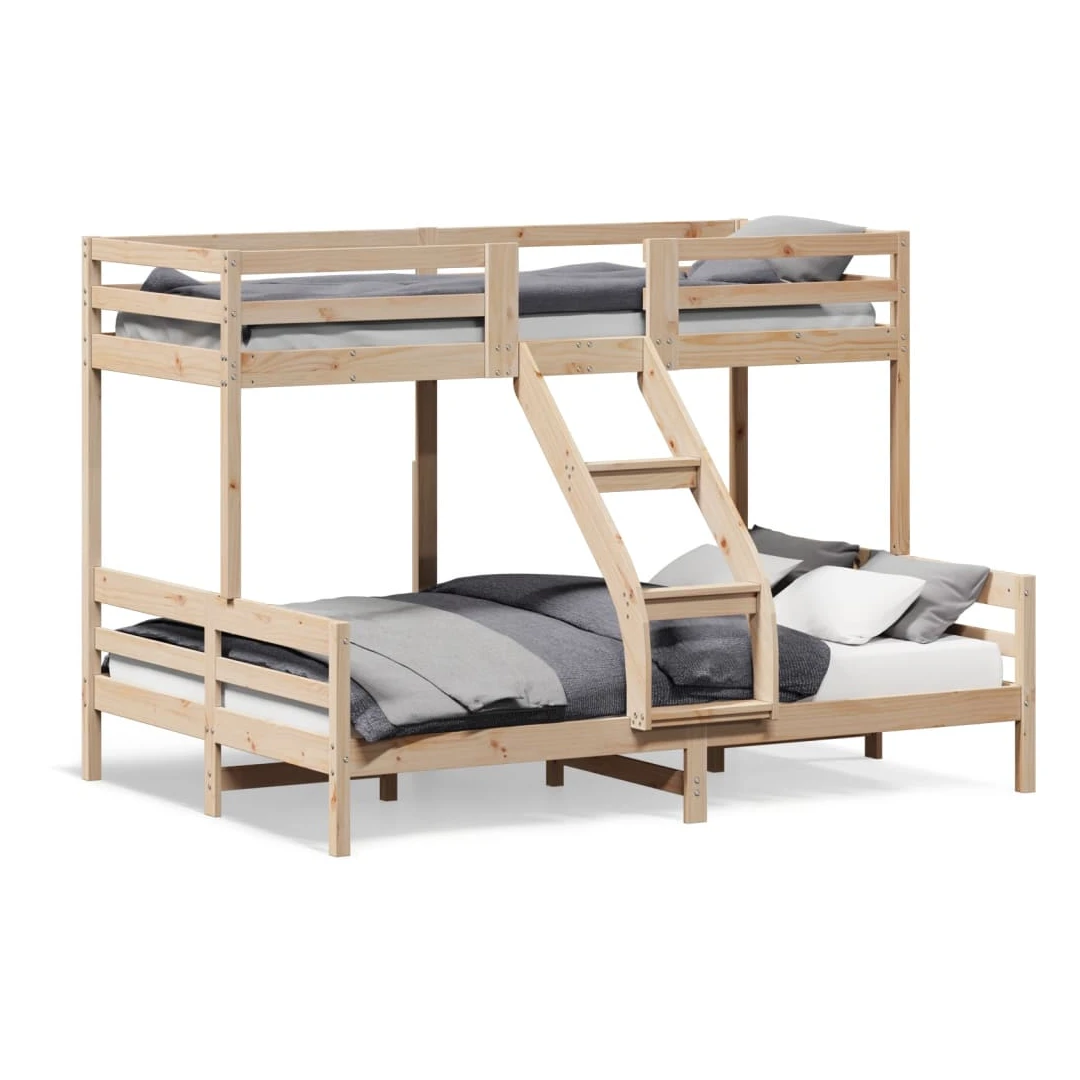 Pat supraetajat, 80x200/140x200 cm, lemn masiv de pin - Acest pat supraetajat din lemn este elegant și funcțional, fiind un plus perfect pentru orice cameră cu spațiu limitat. Lemn masiv de pin: Lemnul masi...