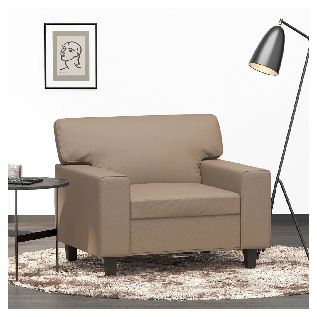 Canapea de o persoană, cappuccino, 60 cm, piele ecologică - Această canapea de o persoană este un loc excelent pentru conversații, citit, vizionare la televizor sau pur și simplu relaxare. Este menită să fie un...