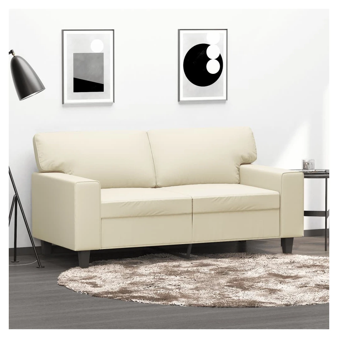 Canapea cu 2 locuri, crem, 120 cm, piele ecologică - Această canapea cu 2 locuri este un loc excelent pentru conversații, citit, vizionare la televizor sau pur și simplu pentru relaxare. Este menită să f...