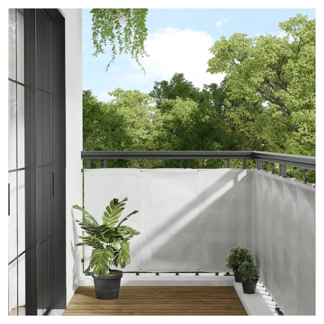 Paravan de balcon gri deschis 90x1000 cm 100% poliester oxford - Cu acest paravan de balcon rezistent la apă, vă puteți bucura de intimitate în timp ce faceți plajă. Confidențialitate și durabilitate: Paravanul de b...