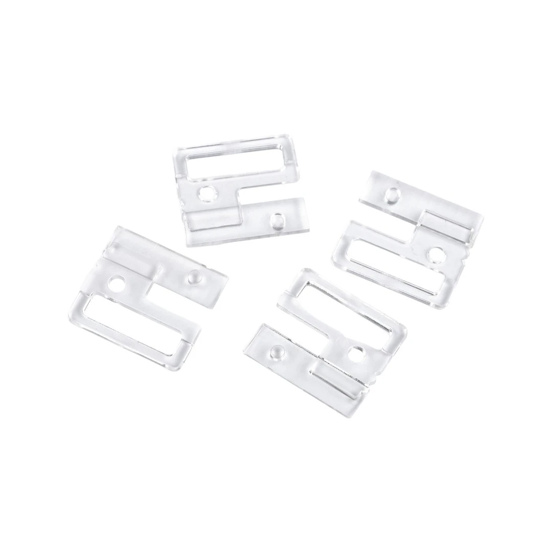Set 2 inchizatori din plastic pentru sutien Crisalida, latime 3 cm, Transparent - 