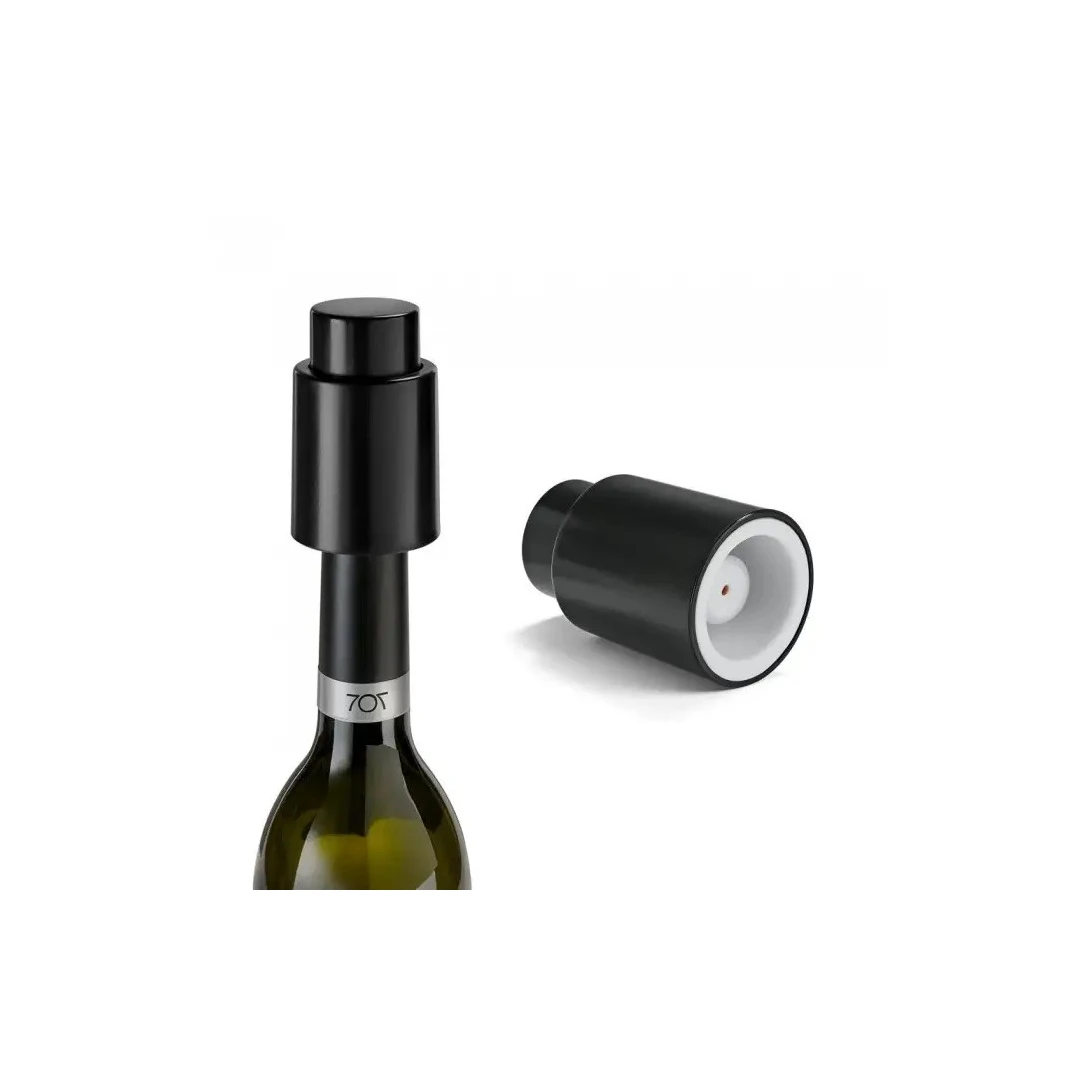 Dop Vidat Pentru Sticle de Vin, din ABS, 7 cm, Negru - 
