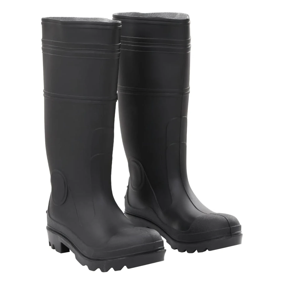 Cizme de ploaie, negru, PVC, mărime 38 - Cizmele de ploaie oferă o potrivire ideală și un confort optim, fiind potrivite pentru condiții de ploaie și menținând în același timp picioarele usca...