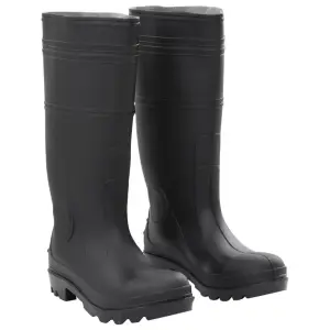 Cizme de ploaie, negru, PVC, mărime 38 - Cizmele de ploaie oferă o potrivire ideală și un confort optim, fiind potrivite pentru condiții de ploaie și menținând în același timp picioarele usca...