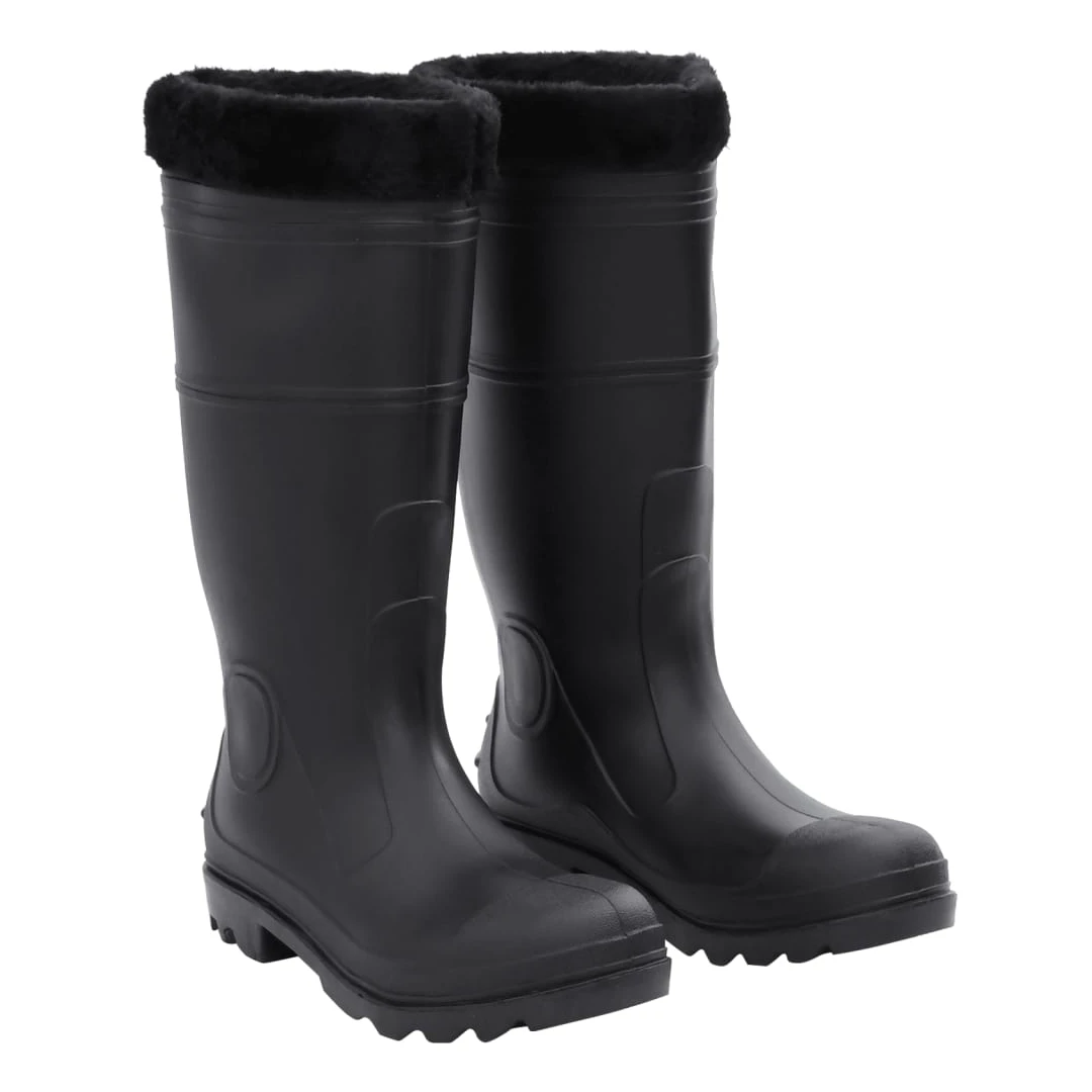 Cizme de ploaie cu șosete detașabile, negru, mărime 43, PVC - Cizmele de ploaie oferă o potrivire ideală și un confort optim, făcându-le potrivite pentru condiții de ploaie și menținând în același timp picioarele...