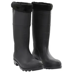 Cizme de ploaie cu șosete detașabile, negru, mărime 45, PVC - Cizmele de ploaie oferă o potrivire ideală și un confort optim, făcându-le potrivite pentru condiții de ploaie și menținând în același timp picioarele...
