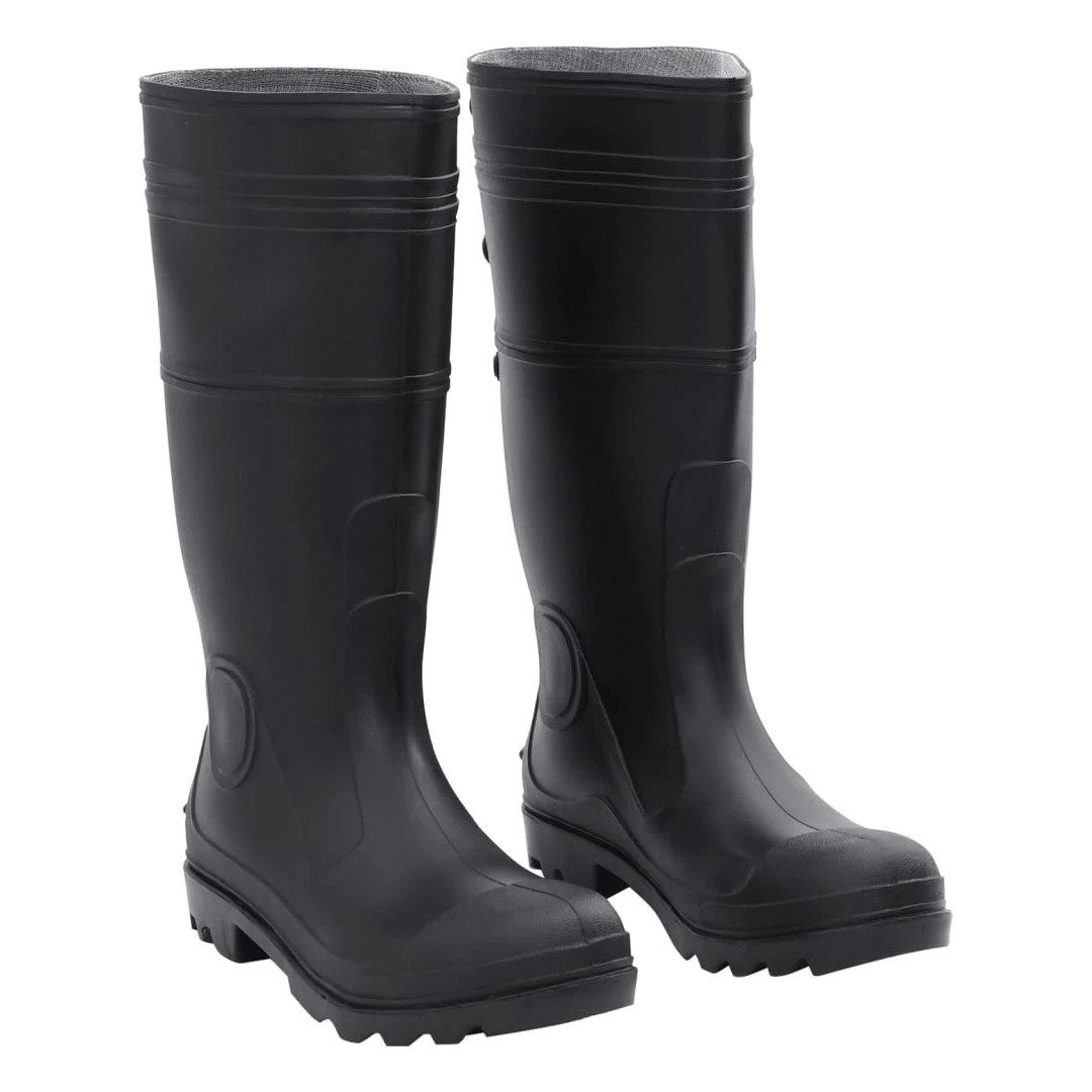 Cizme de ploaie, negru, PVC, mărime 42 - Cizmele de ploaie oferă o potrivire ideală și un confort optim, făcându-le potrivite pentru condiții de ploaie și menținând în același timp picioarele...