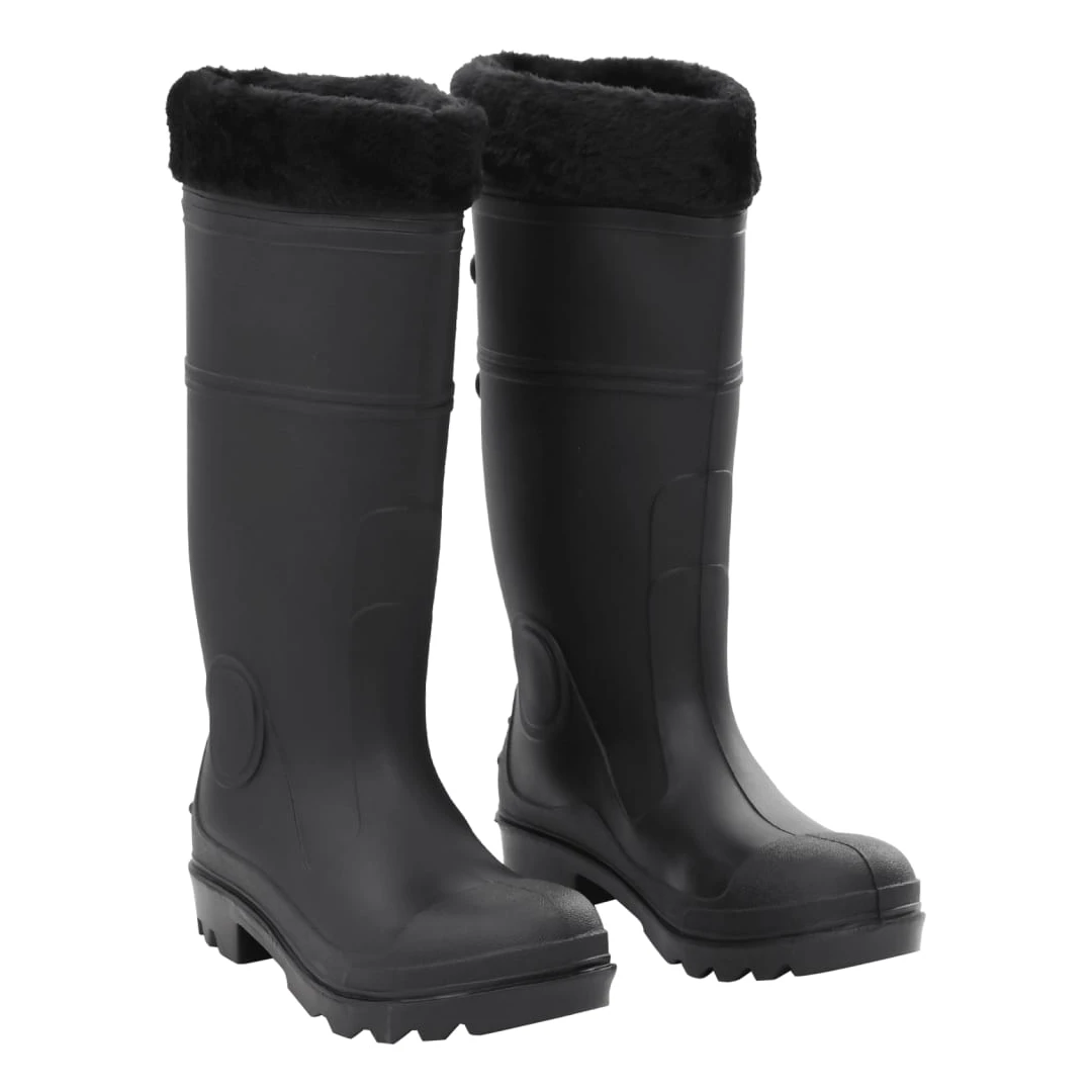 Cizme de ploaie cu șosete detașabile, negru, mărime 40, PVC - Cizmele de ploaie oferă o potrivire ideală și un confort optim, făcându-le potrivite pentru condiții de ploaie și menținând în același timp picioarele...