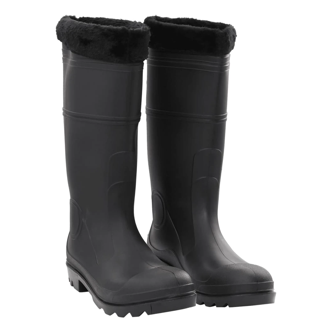 Cizme de ploaie cu șosete detașabile, negru, mărime 44, PVC - Cizmele de ploaie oferă o potrivire ideală și un confort optim, făcându-le potrivite pentru condiții de ploaie și menținând în același timp picioarele...