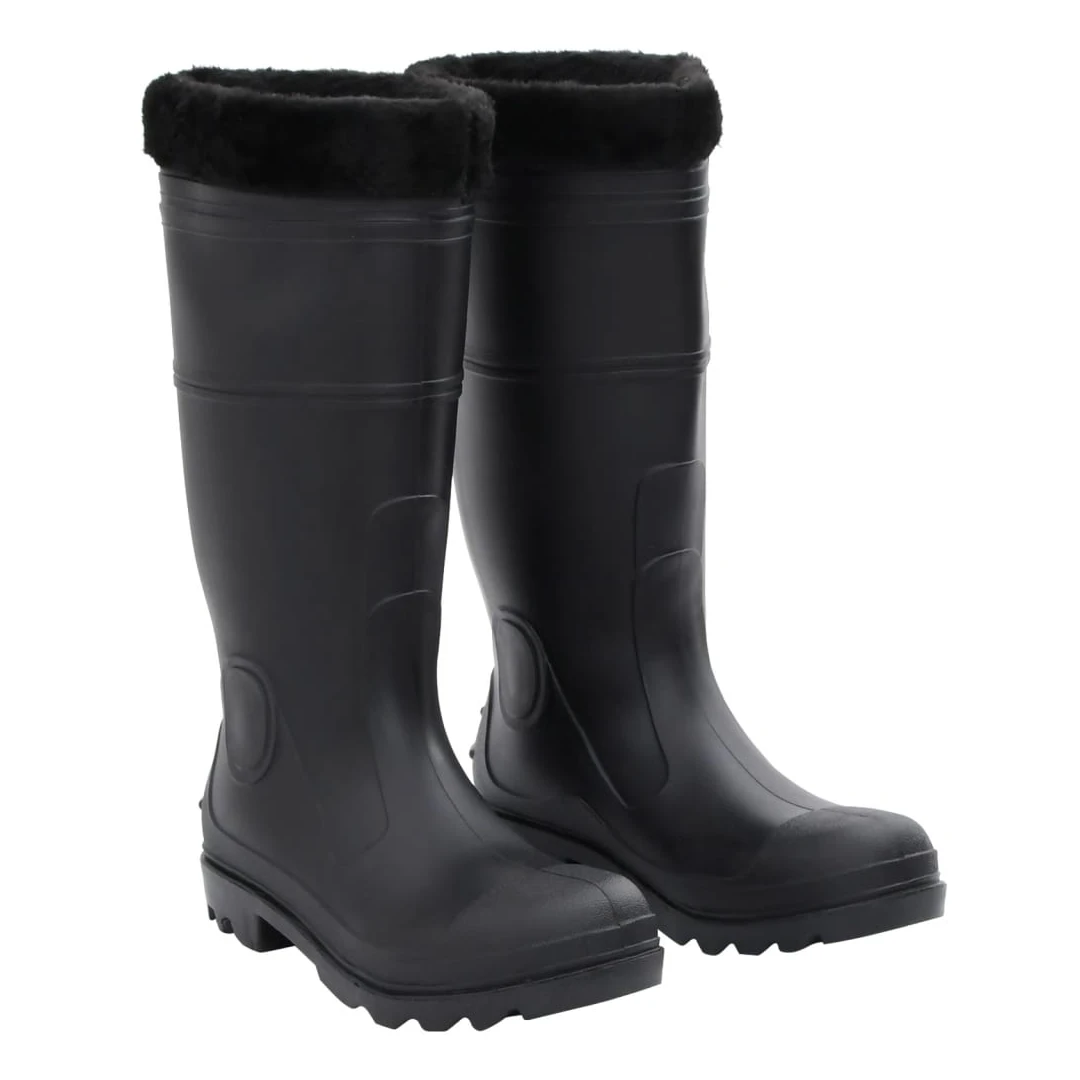 Cizme de ploaie cu șosete detașabile, negru, mărime 42, PVC - Cizmele de ploaie oferă o potrivire ideală și un confort optim, făcându-le potrivite pentru condiții de ploaie și menținând în același timp picioarele...