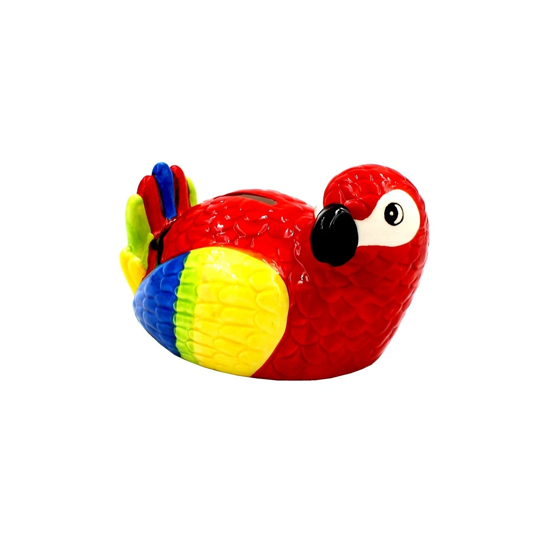 Pușculiță papagal din ceramică multicolor - 