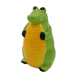 Pușculiță crocodil din ceramică verde - 
