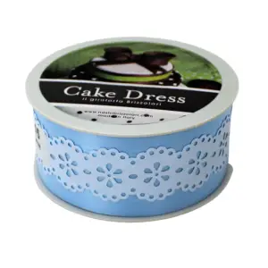 Bandă decorativă Cake Dress pentru torturi și prăjituri, 4.5cm x 15m, model dantelat,  Splendor bleu - 