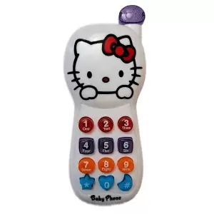 Telefon Interactiv de Jucarie Hello Kitty, cu 12 Melodii si Taste Luminoase - 