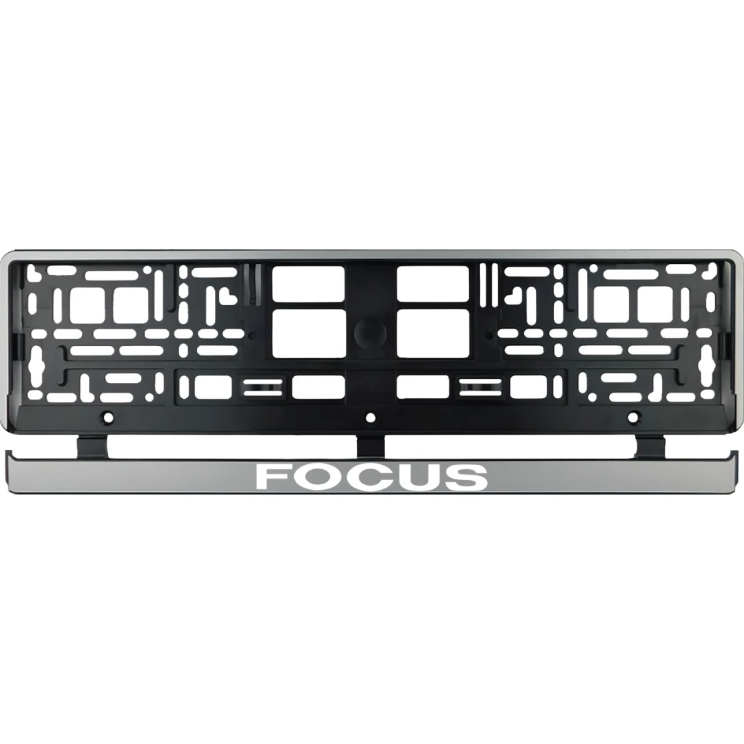 Set 2 bucati, suport numar inmatriculare argintiu Ford Focus - 