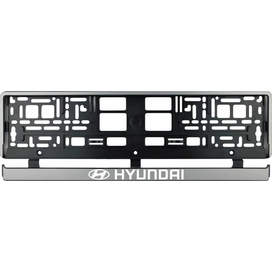 Set 2 bucati, suport numar inmatriculare argintiu Hyundai I - 