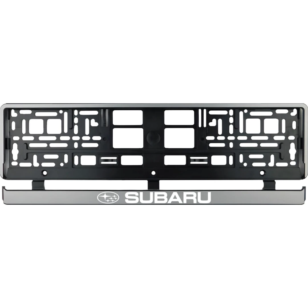Set 2 bucati, suport numar inmatriculare argintiu Subaru - 