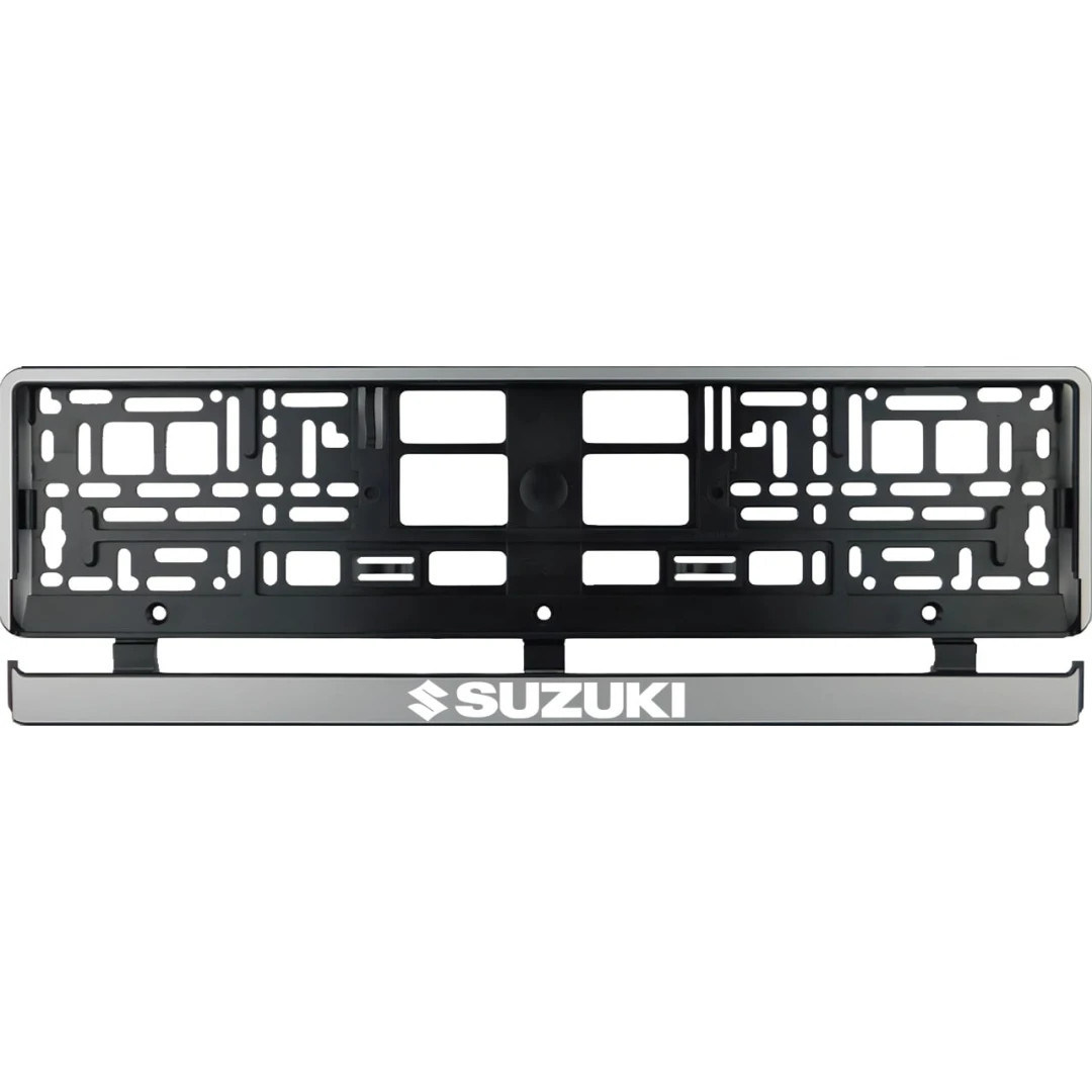Set 2 bucati, suport numar inmatriculare argintiu Suzuki - 
