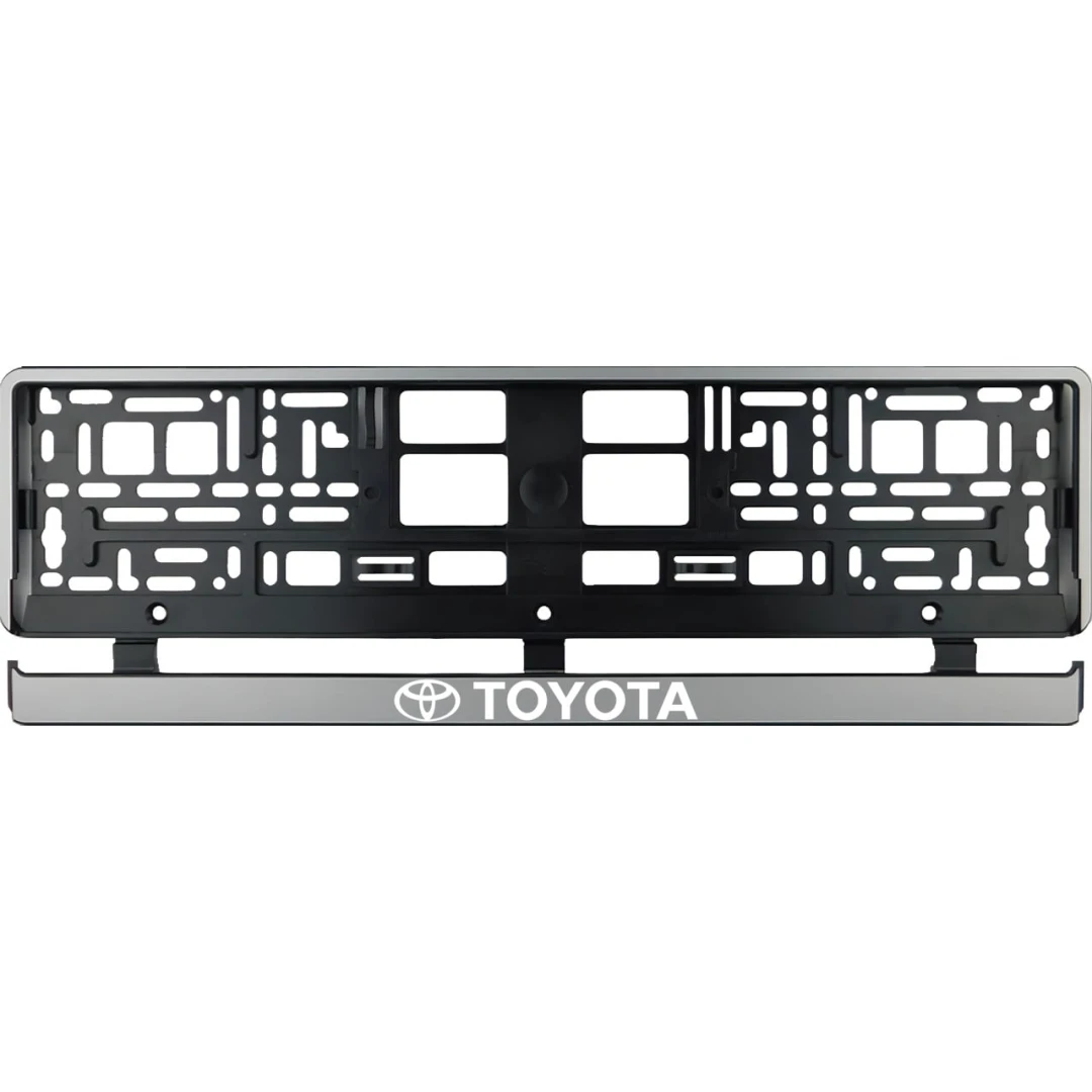 Set 2 bucati, suport numar inmatriculare argintiu Toyota - 
