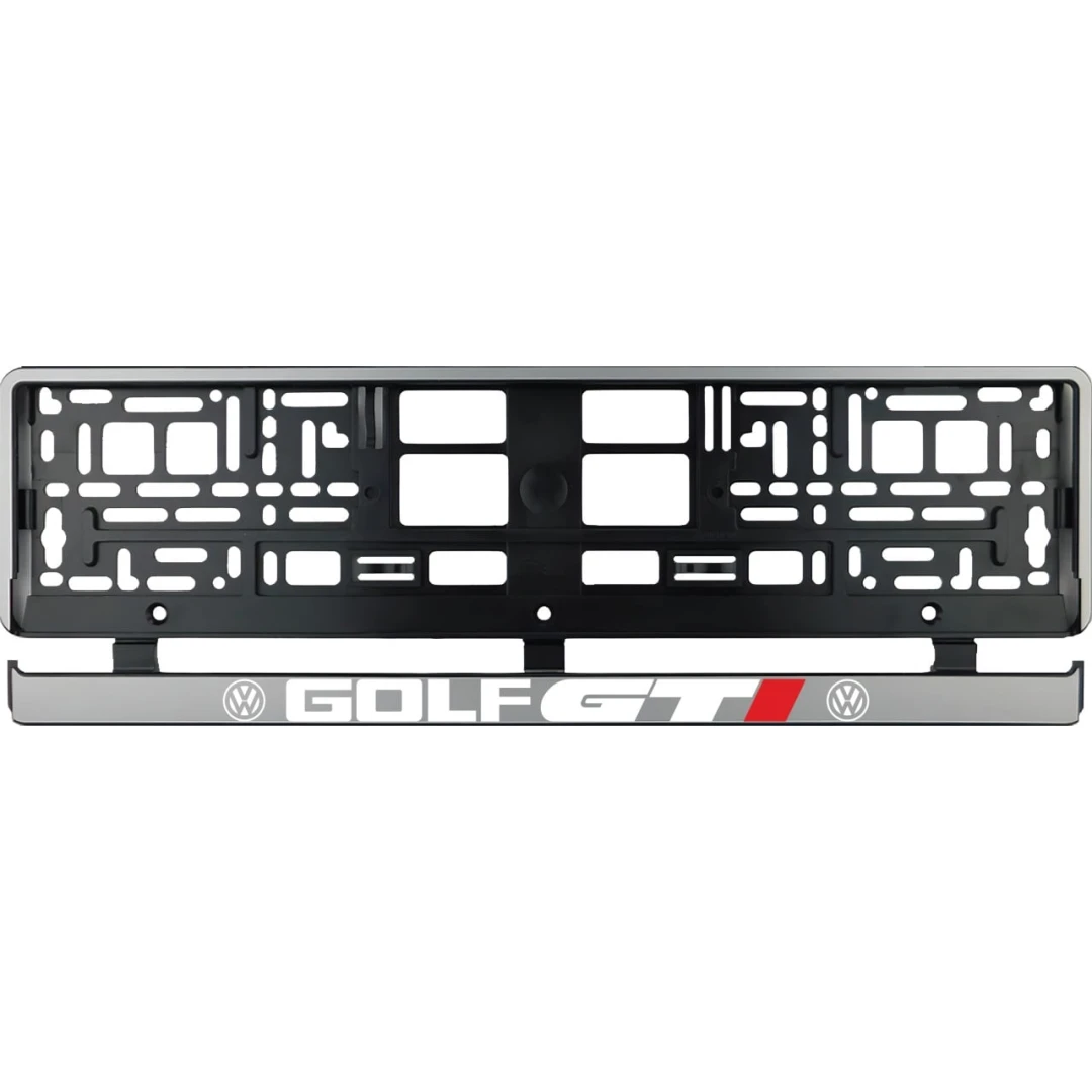 Set 2 bucati, suport numar inmatriculare argintiu Golf GTI - 