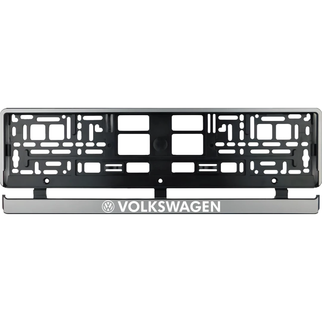 Set 2 bucati, suport numar inmatriculare argintiu VW - 