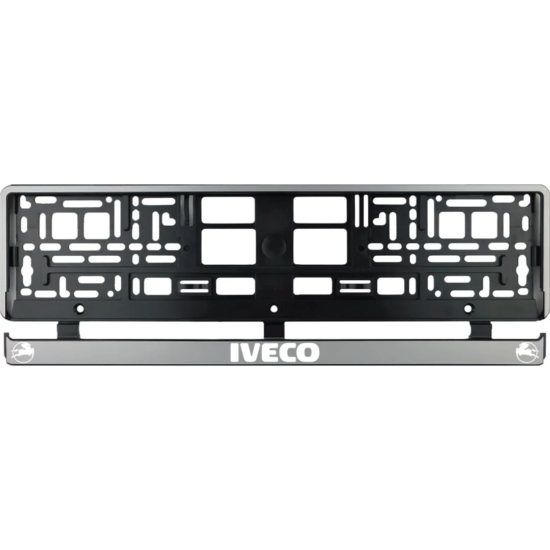 Set 2 bucati, suport numar inmatriculare argintiu Iveco II - 