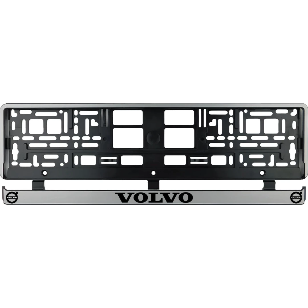 Set 2 bucati, suport numar inmatriculare argintiu Volvo I - 